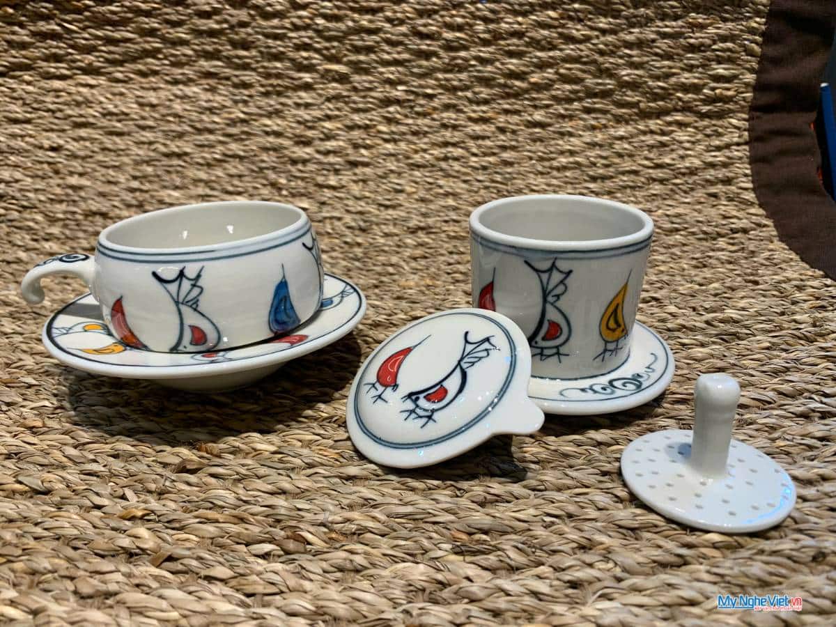 Phin cà phê thấp vẽ chim bồ câu CFVH004.5