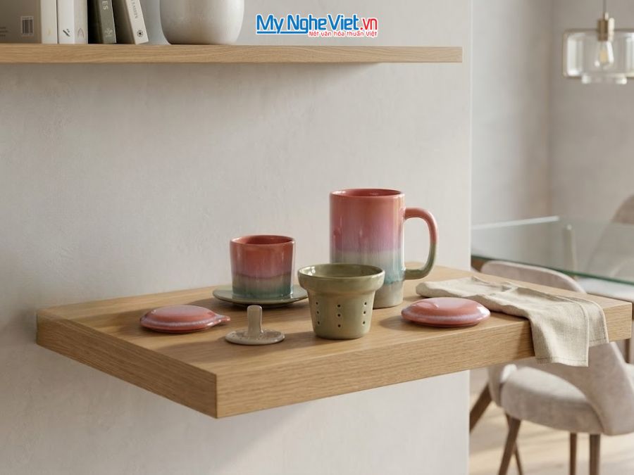 Set Quà Tặng Phin Cà Phê Và Ly Lọc Trà Gốm Màu Hồng Nhạt CBCFV002-12